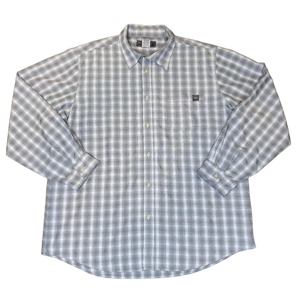 Billabong Gray Gingham Plaid Long Sleeve Button Down Casual Shirt XL - Picture 2 of 11